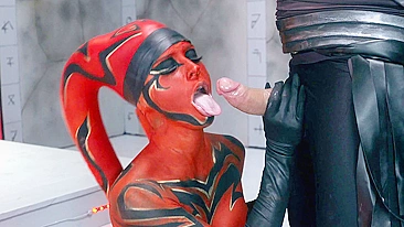 Nave espacial é lugar perfeito pra vilão ganhar boquete quente XXX