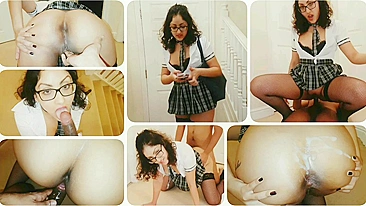 Bhabhi novinha de óculos alivia estresse com o pau do devar indiano