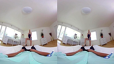 Linda Blanche Bradburry chupa e cavalga pau em VR de sexo