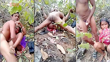 Pornô indiano XXX: Casal desi da vila pegos fodendo na selva