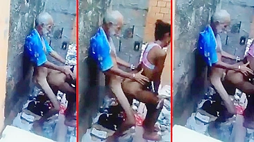 Sogro velho fode nora Desi local ao ar livre, pornô indiano