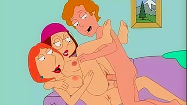 Cartoon 3D XXX, Family Guy! Lois Griffin sexy fudida no banheiro com glory hole