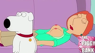 Cartoon 3D XXX Family Guy! Cachorro apalpa peitos da Lois Griffin (Peter virou corno?)