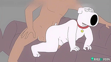 Cartoon 3D XXX Family Guy! Estranho fode a de Brian enquanto Lois Griffin compra