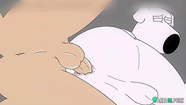 3D cartoon Family Guy! Cu branco do Brian fodido por pau negro