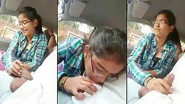 Vídeo XXX viral: Estudante desi chupando pau do professor por notas boas no carro