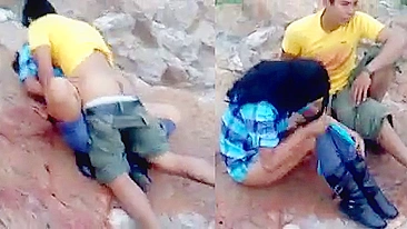 Vídeo xxx desi viral, casal da vila pego e interrompido por estranho fodendo