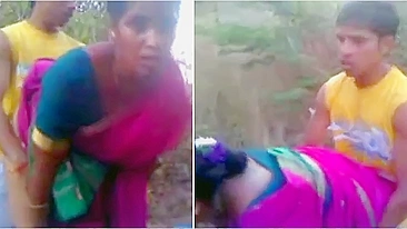 Vídeo viral XXX Desi: Tia da vila fode garoto jovem, filho filma