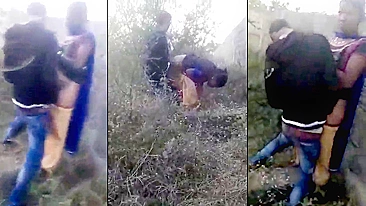 Viral Desi XXX MMS! Casal de amantes é pego fudendo no mato por aldeão