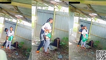 Desi MMS. Pega garota indiana linda de escola, fodida em pé ao ar livre