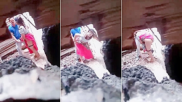 MMS desi vazado! Amantes indianos transando em pé ao ar livre, câmera oculta