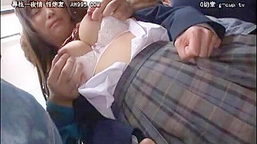 Adolescente Peituda Japonesa Fodida no Trem Público por Passageiro Safado