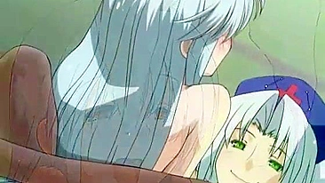 Garota Hentai Duplamente Penetrada por Dickgirl e Consolo