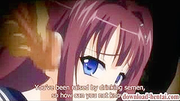 Hentai Gostosa Faminta com Vários Paus no Boquete de Peitões Animado