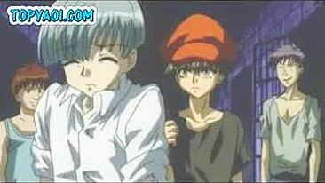 Orgia Gay Hentai na Prisão - 7 Caras, 1 Cela