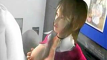 Gatinha Anime Leva Dupla Penetração de Dildo e Boquete