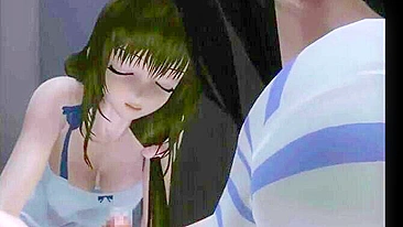 Travesti Japonesa em Anime 3D Chupa Paus como Profissional