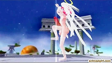 Ruiva Trans Dançando com Pauzão Enorme em Pornô 3D