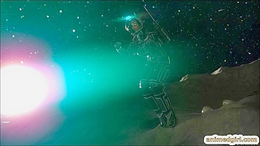 Travesti Peituda Fodida com Força em Animação 3D Azul