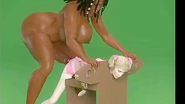 Futanari Peituda em Bondage Interracial 3D
