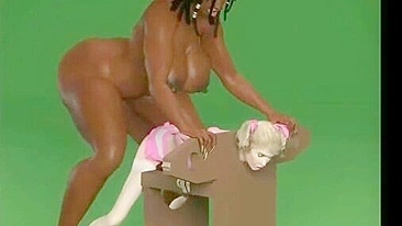 Futanari Peituda em Bondage Interracial 3D