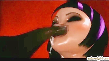 Suruba com Travesti de Peitos Grandes e Foda nos Pés em Hentai 3D