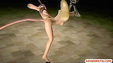 Perfuração de Tentáculos - Cu e Buceta de Cativa em Animação 3D