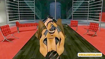 Cativa Anime Vendada Fodida com Força por Travesti de Favela