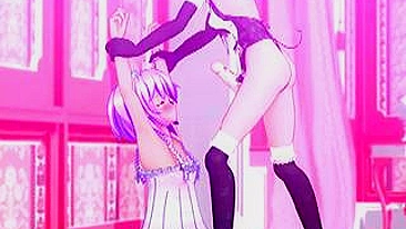 Travesti Fofa Animada 3D Chupa Pau no Momento Flagrado