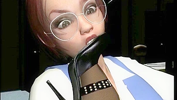 Garota Peituda de Escritório em Pornô 3D em Quadrinhos