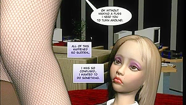 Garota Peituda de Escritório em Pornô 3D em Quadrinhos