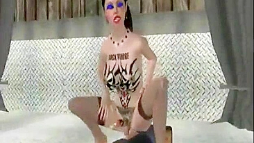 Shemale se Masturbando Sozinha em Animação 3D