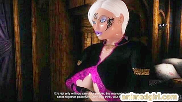 Travesti chupada e fudida nos peitos em porno 3D animado