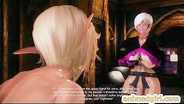 Travesti chupada e fudida nos peitos em porno 3D animado