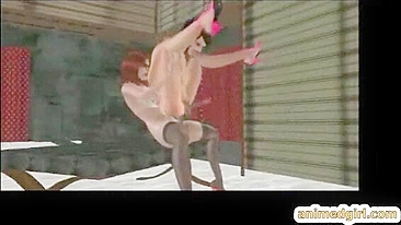 Duas Travestis em Animação 3D Pornô Cavalgando Pau Quente