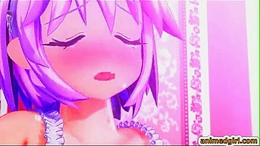 Punheta e Boquete Hardcore com Shemale de Pau Duro em Hentai 3D