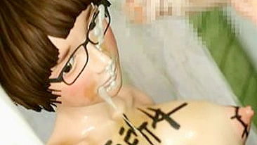 Peitos Pulando em Foda Bruta no Banheiro - Pornô 3D