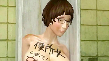 Peitos Pulando em Foda Bruta no Banheiro - Pornô 3D