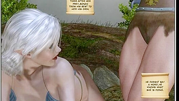 Princesa Bonan Chupada pelas Bolas e Pau do Amante em Hentai 3D