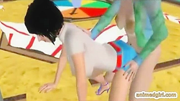 Shemale Anime Fode Forte em Hentai 3D de Favela