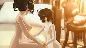 Mãe Pega Filhas Lésbicas com Strap-on em Hentai 3D