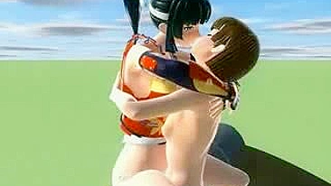 Shemale Leva Espanhola e Boquete ao Ar Livre