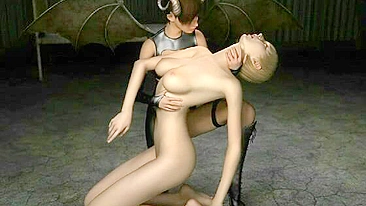 Travesti 3D Hentai Espanhola nos Peitos e Gozada na Cara