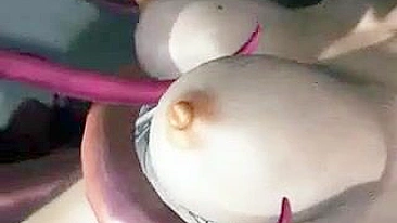 Tentáculos Enfiados em Todos os Buracos da Gata 3D Hentai Sexy