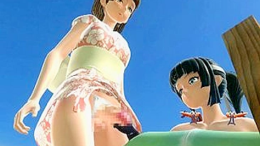 Travesti Japonesa Ganha Punheta e Gozada em Hentai 3D Anime