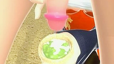 Travesti Japonesa Ganha Punheta e Gozada em Hentai 3D Anime