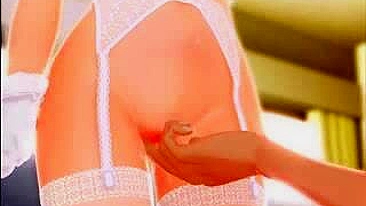 Noiva Hentai 3D Dedando Buceta Molhada e Fazendo Boquete