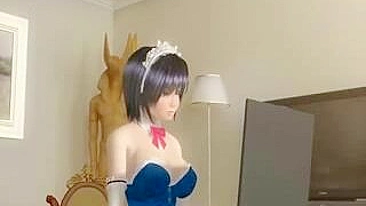 Travesti 3D Fode Peitos de Universitária em Hentai