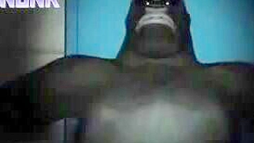 Macaco Arrebenta MILF Peluda na Cabeça Escura, Filme 3D