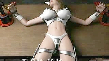 Garota Hentai 3D Acorrentada Dedilha Buceta com Tetonas